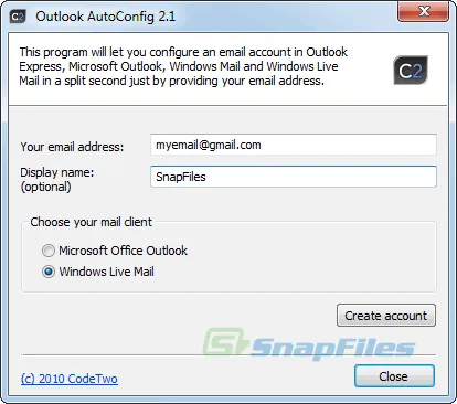 CodeTwo Outlook AutoConfig スクリーンショット 1