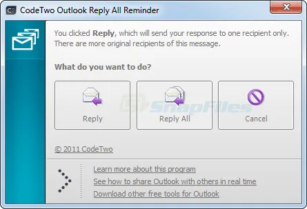 CodeTwo Outlook Reply All Reminder スクリーンショット 1