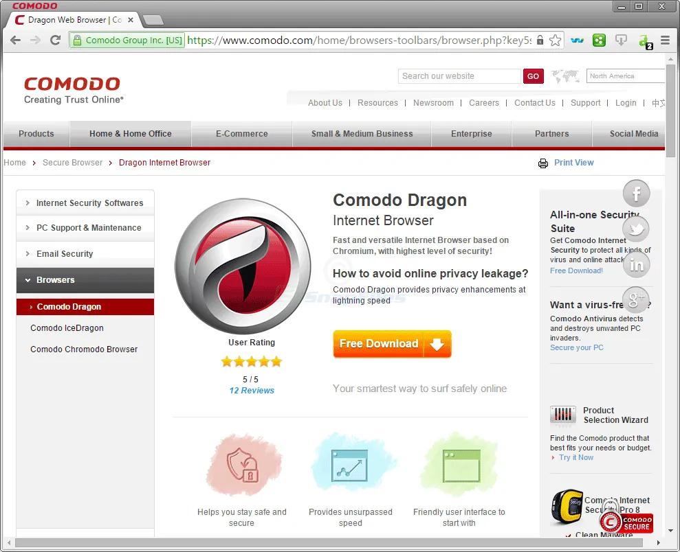 Comodo Dragon スクリーンショット 1