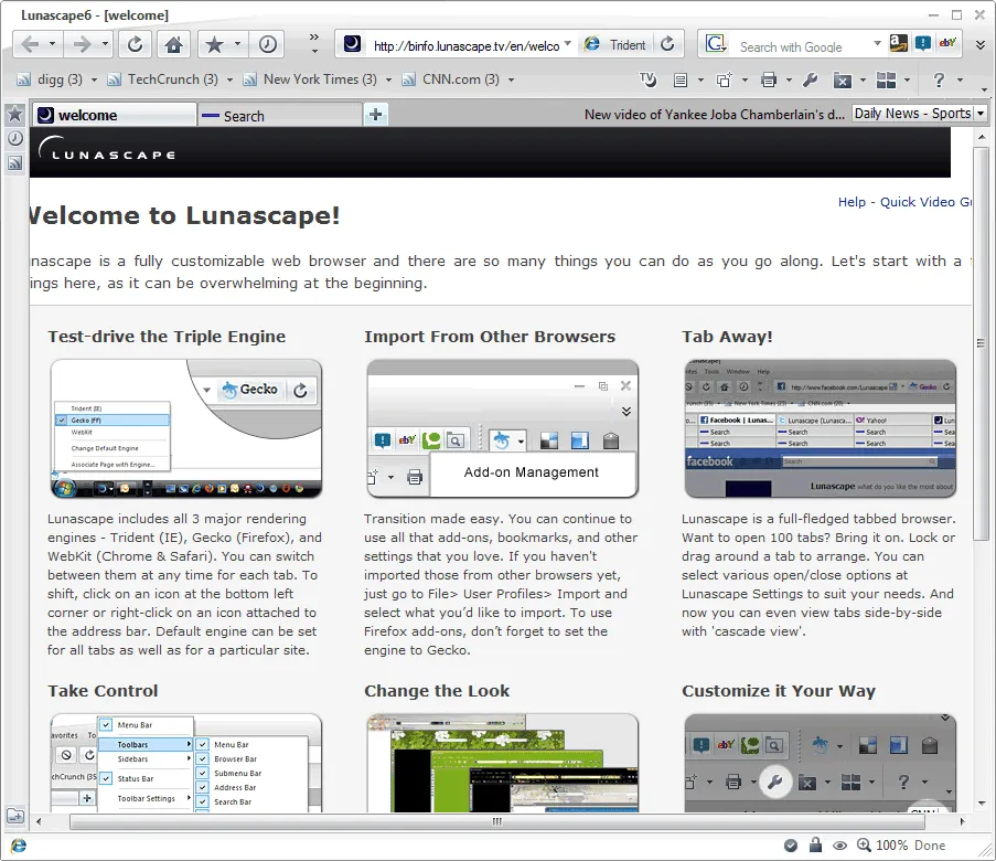 Lunascape スクリーンショット 1