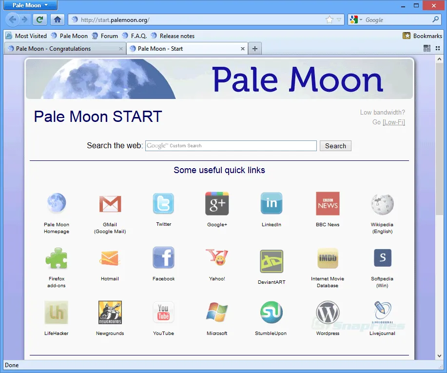 Pale Moon スクリーンショット 1