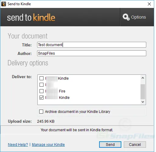 Send to Kindle スクリーンショット 2