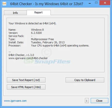 64bit Checker スクリーンショット 2