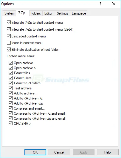 7-Zip スクリーンショット 2