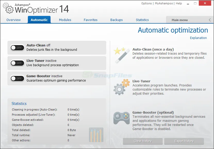 Ashampoo WinOptimizer スクリーンショット 2