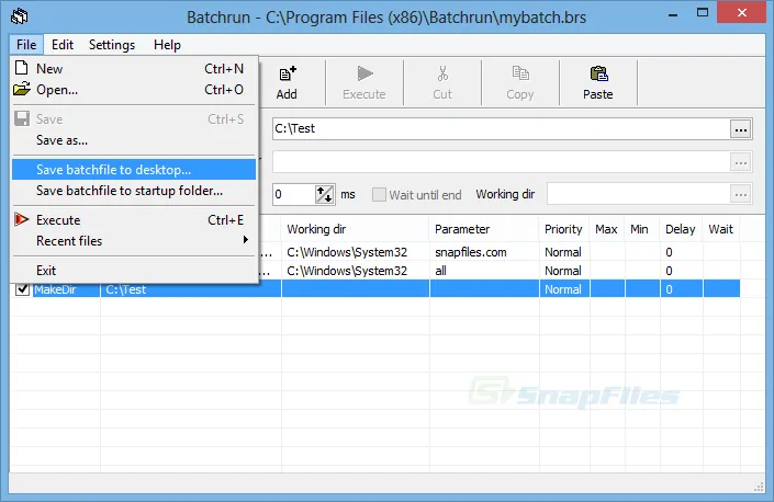 Batchrun スクリーンショット 2