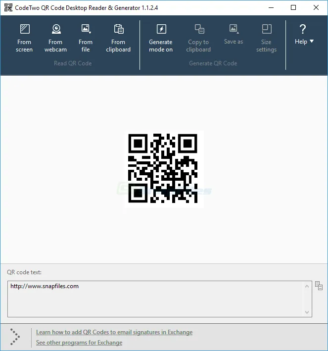 CodeTwo QR Code Desktop Reader and Generator スクリーンショット 1