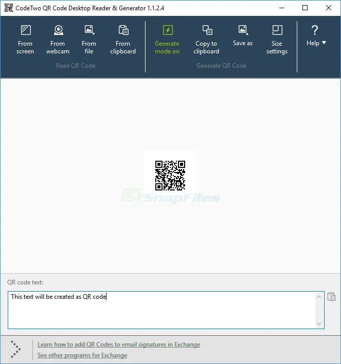 CodeTwo QR Code Desktop Reader and Generator スクリーンショット 2