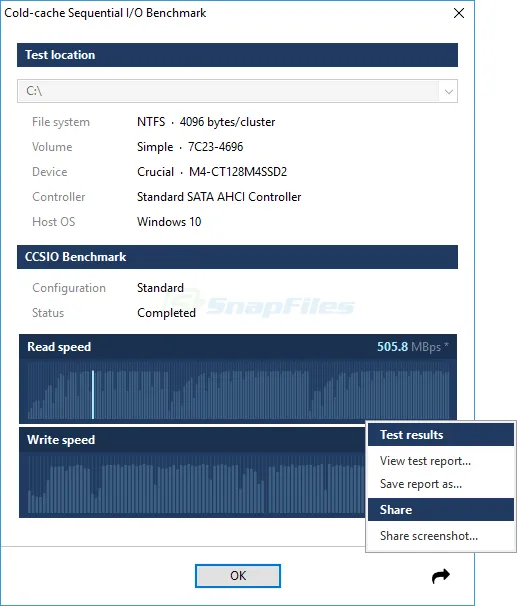 CCSIO Benchmark スクリーンショット 2