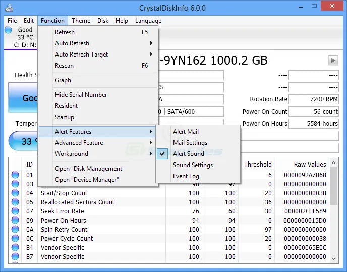 CrystalDiskInfo スクリーンショット 2