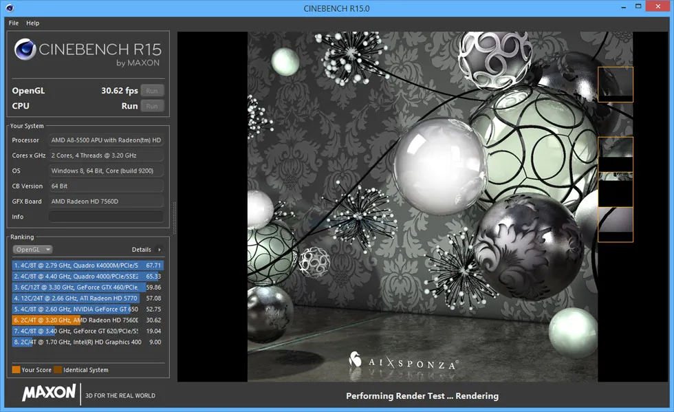 MAXON CINEBENCH スクリーンショット 2