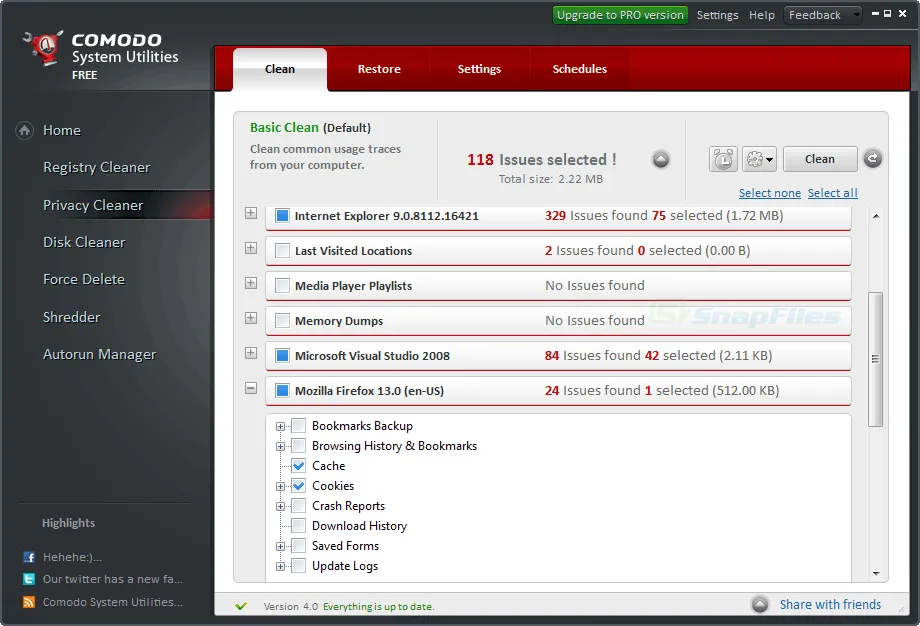 Comodo System Utilities スクリーンショット 2