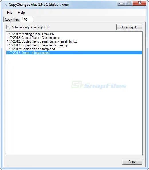 CopyChangedFiles スクリーンショット 2