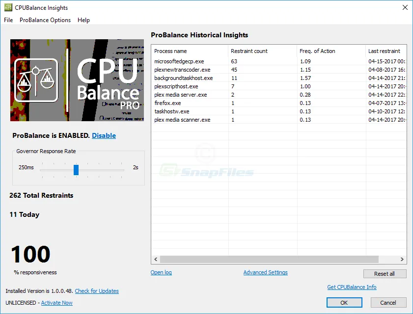 CPUBalance スクリーンショット 1