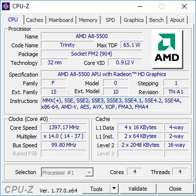 CPU-Z スクリーンショット 1