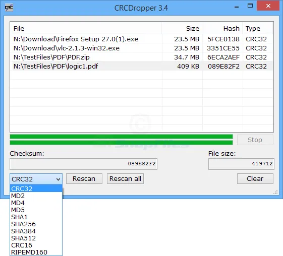 CRCDropper スクリーンショット 1