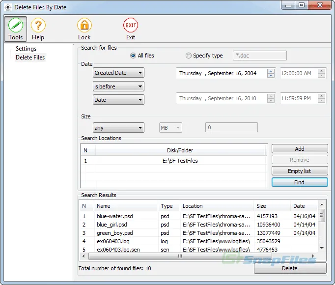 Delete Files By Date スクリーンショット 1
