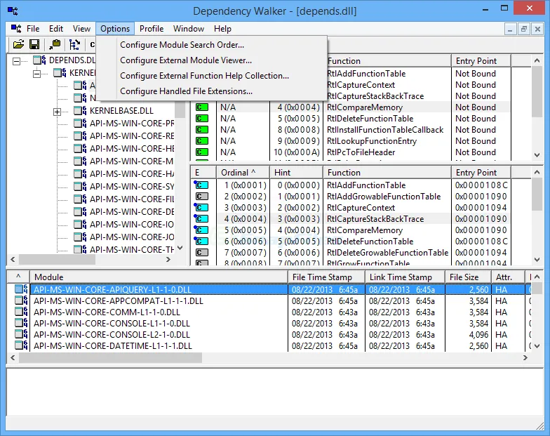 Dependency Walker スクリーンショット 2