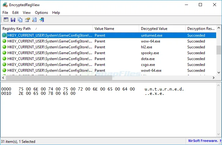 EncryptedRegView スクリーンショット 1