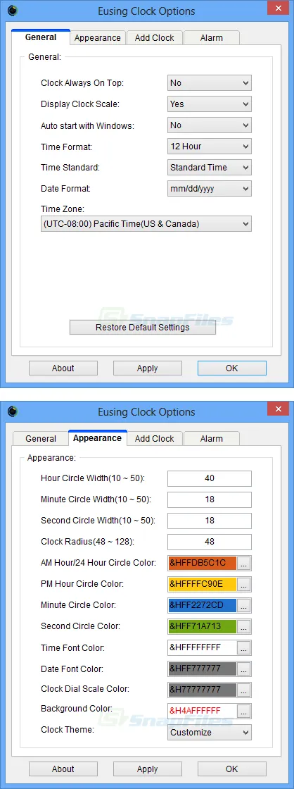 Eusing Clock スクリーンショット 2