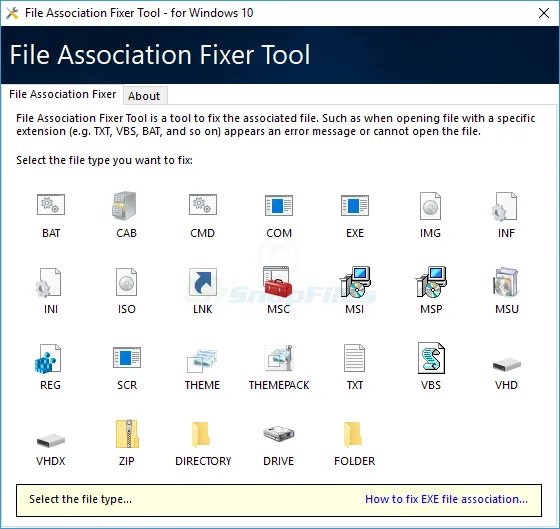 File Association Fixer Tool スクリーンショット 1