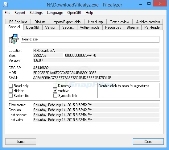 FileAlyzer スクリーンショット 1