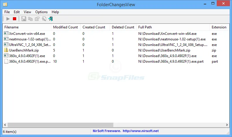 FolderChangesView スクリーンショット 1