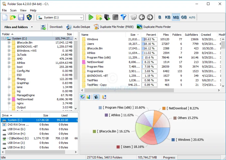 MindGems Folder Size スクリーンショット 1