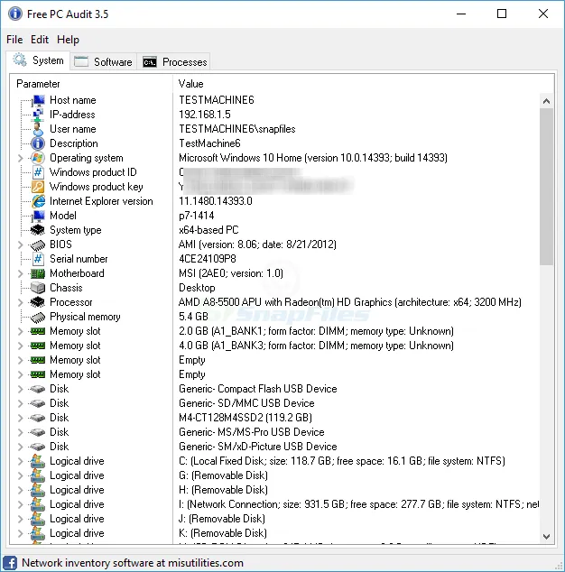 Free PC Audit スクリーンショット 1