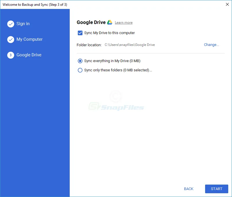 Google Backup and Sync スクリーンショット 2