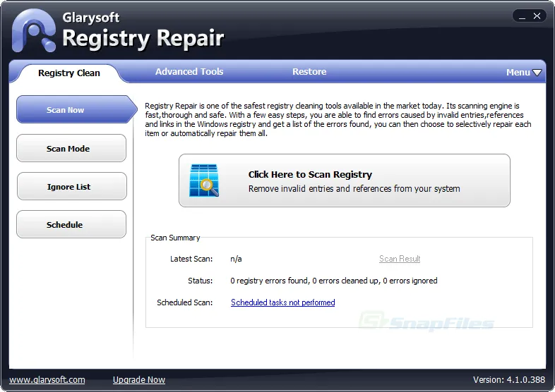 Glary Registry Repair スクリーンショット 1