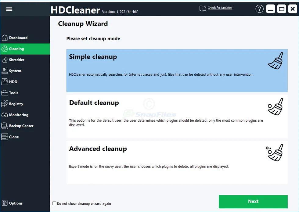 HDCleaner スクリーンショット 2