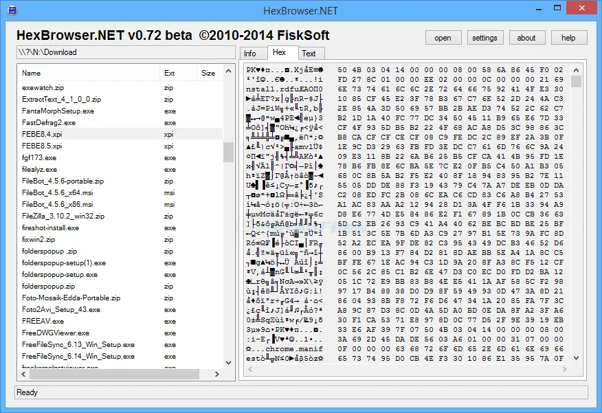 HexBrowser スクリーンショット 2