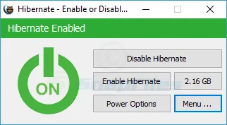 Hibernate Enable or Disable スクリーンショット 1