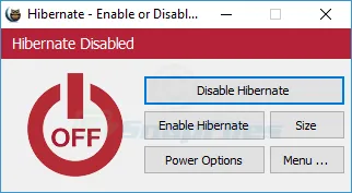 Hibernate Enable or Disable スクリーンショット 2