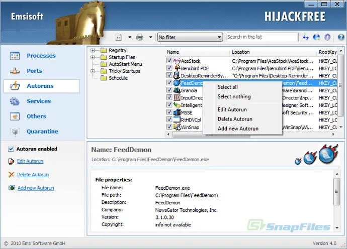 Emsisoft HiJackFree スクリーンショット 2