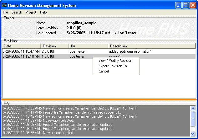 Home Revision Management System スクリーンショット 1