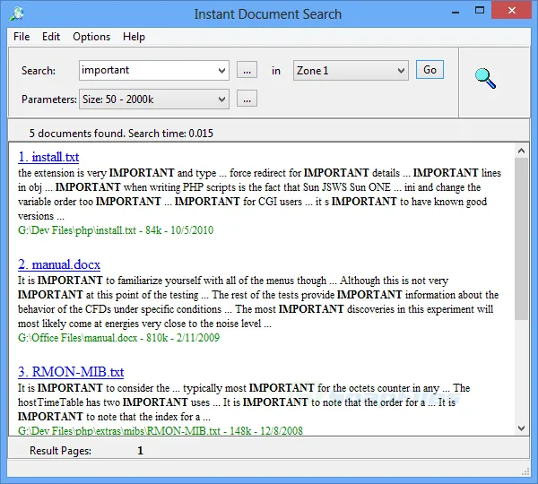 Instant Document Search スクリーンショット 1