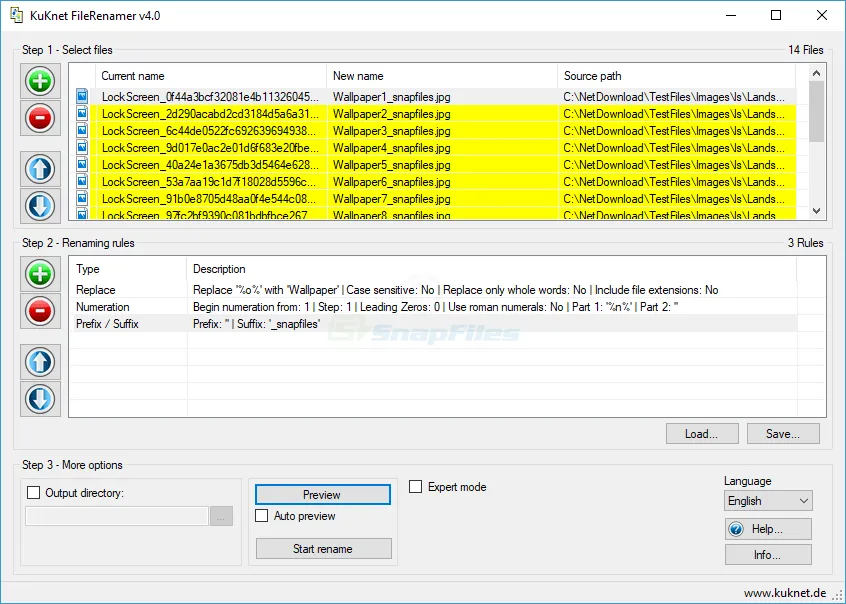 KuKnet FileRenamer スクリーンショット 1