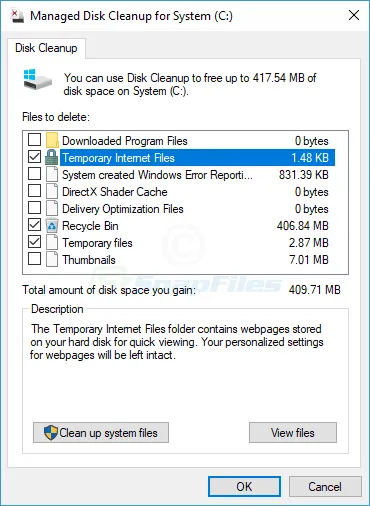 Managed Disk Cleanup スクリーンショット 1