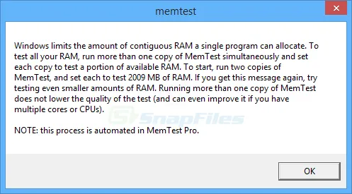 MemTest スクリーンショット 2