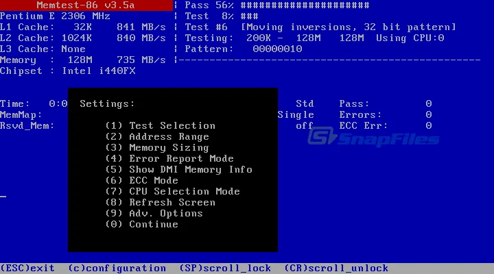 Memtest86 スクリーンショット 1