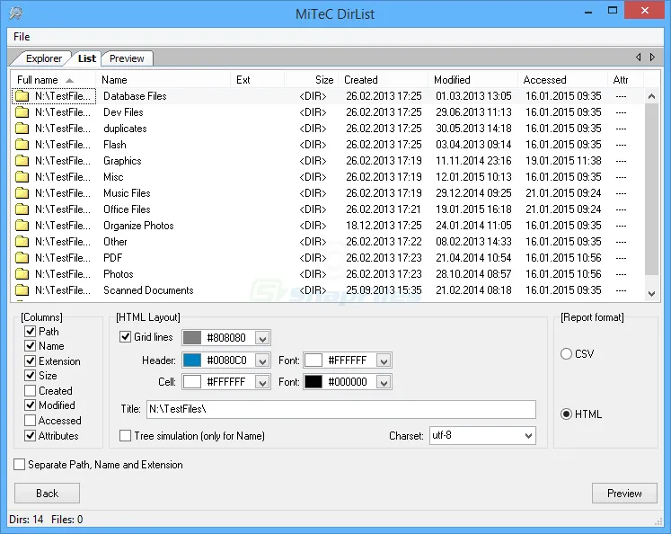 MiTeC DirList スクリーンショット 2