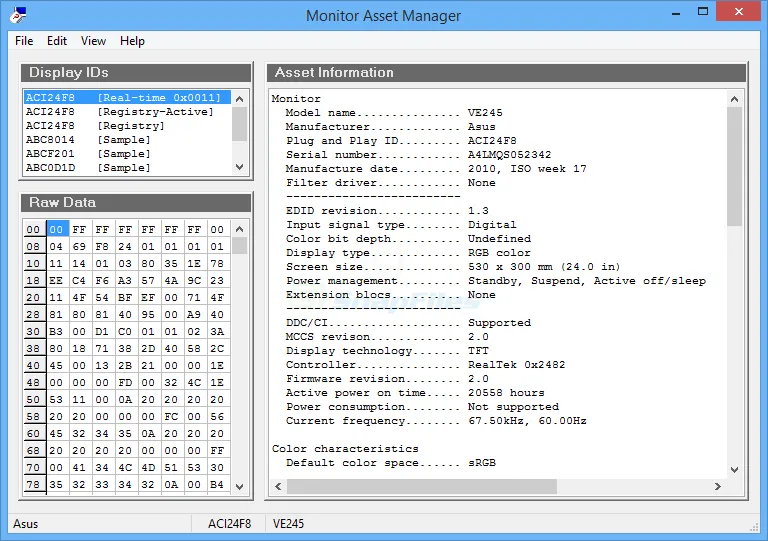 Monitor Asset Manager スクリーンショット 1