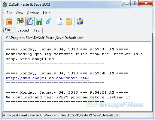 DzSoft Paste and Save スクリーンショット 1