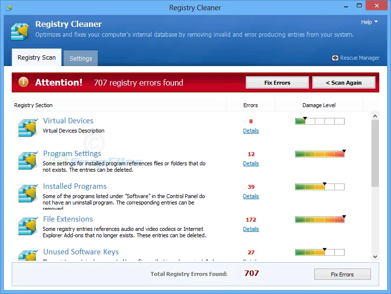 Pointstone Registry Cleaner スクリーンショット 1