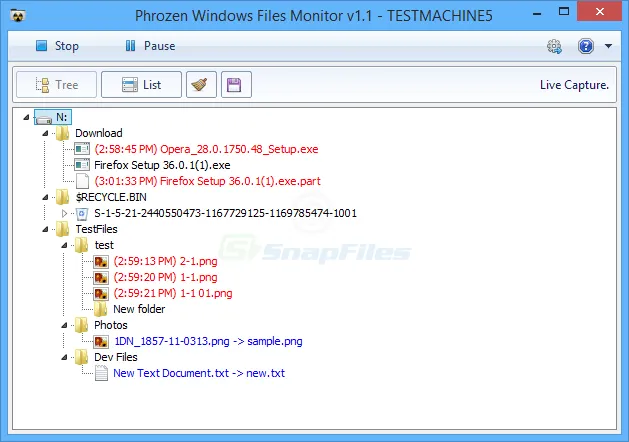 Phrozen Windows File Monitor スクリーンショット 1