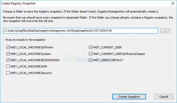 RegistryChangesView スクリーンショット 2