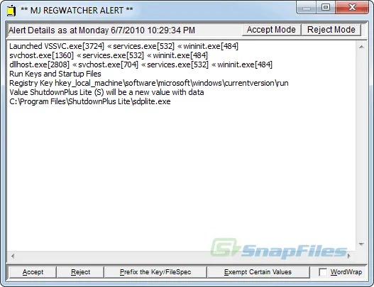 MJ Registry Watcher スクリーンショット 2