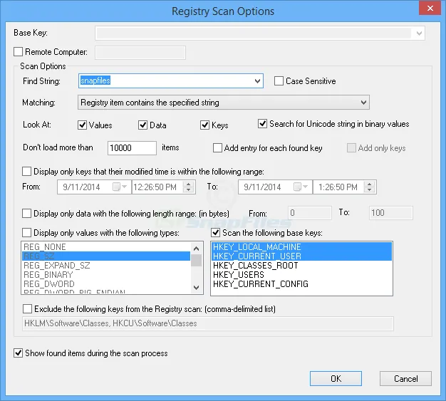 RegScanner スクリーンショット 2